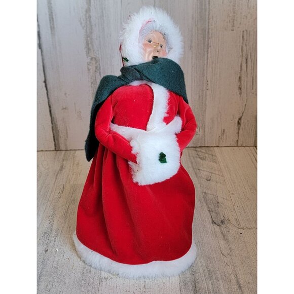 Byers 2001 Mrs claus red velvet coat vintage xmas figure - Picture 1 of 7